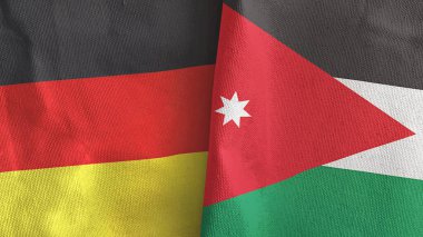 Ürdün ve Almanya 'da iki bayraklı kumaş 3D görüntüleme