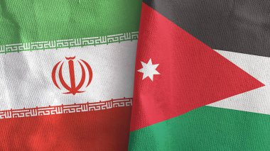 Ürdün ve İran 'da iki bayraklı tekstil kumaşı 3D