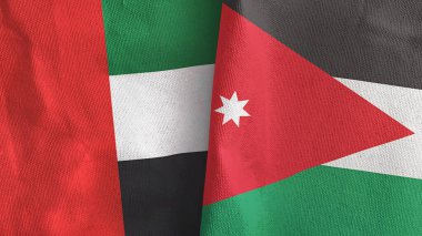 Ürdün ve Birleşik Arap Emirlikleri iki adet 3 boyutlu tekstil kumaşı.