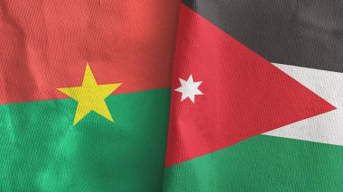 Ürdün ve Burkina Faso. İki bayraklı kumaş.