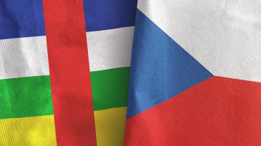 Czech Republic and Central African Republic two flags textile cloth 3D rendering