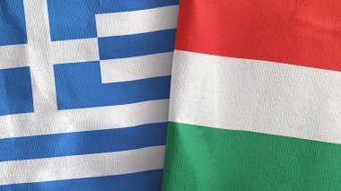Macaristan ve Yunanistan 'da tekstil kumaşı 3 boyutlu olarak iki bayrak dikildi