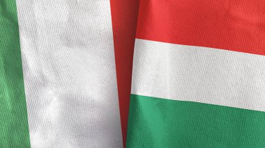 Macaristan ve İtalya 'da tekstil kumaşı 3 boyutlu olarak iki bayraklı