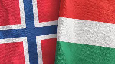 Macaristan ve Norveç 'te iki bayraklı kumaş 3D tasarımı