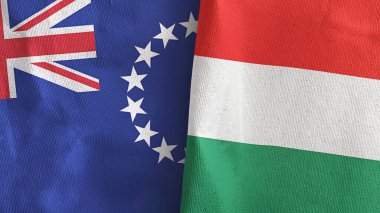 Macaristan ve Cook Adaları iki adet 3 boyutlu tekstil kumaşı.