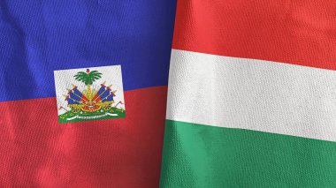 Macaristan ve Haiti 'de iki bayraklı kumaş 3D.