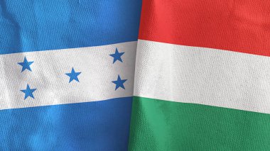 Macaristan ve Honduras 'ta iki bayraklı tekstil kumaşı 3D.