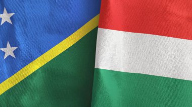 Macaristan ve Solomon Adaları. İki bayraklı kumaş.