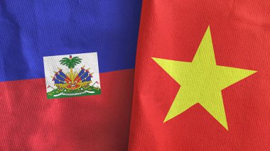 Vietnam ve Haiti 'de iki bayraklı kumaş 3D.