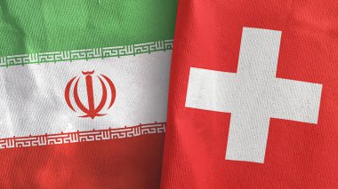 İsviçre ve İran 'da iki bayraklı kumaş 3D görüntüleme
