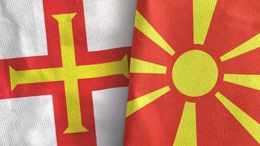 Kuzey Makedonya ve Guernsey, üç boyutlu tekstil kumaşına iki bayrak dikti