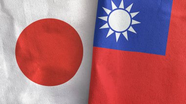 Tayvan ve Japonya bayrakları 3 boyutlu olarak birleştirdiler.