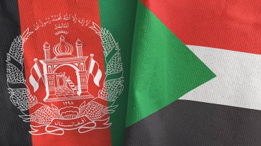 Sudan ve Afganistan 'da iki adet tekstil kumaşı 3D.