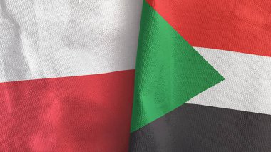 Sudan ve Polonya 'da iki adet tekstil kumaşı 3D.