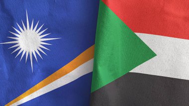 Sudan ve Marshall Adaları. İki bayraklı kumaş.