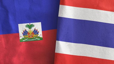 Tayland ve Haiti 'de iki bayraklı kumaş 3D.