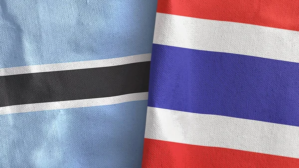 태국과 보츠와 나의 깃발 2 개 3D 렌더링 — 스톡 사진