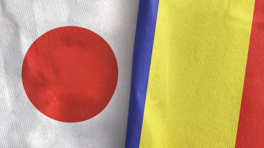 Romanya ve Japonya 'da tekstil kumaşı 3 boyutlu olarak iki bayrak dikildi