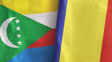 Romanya ve Comoros 'ta tekstil kumaşı 3 boyutlu olarak iki bayrak dikildi