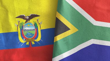 Güney Afrika ve Ekvador 'da iki bayraklı tekstil kumaşı 3D