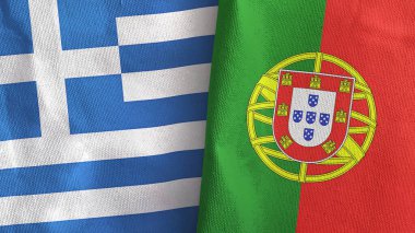 Portekiz ve Yunanistan 'da üç boyutlu tekstil kumaşına iki bayrak dikildi