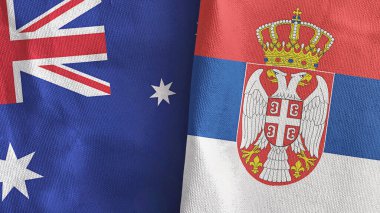 Sırbistan ve Avustralya 'da tekstil kumaşı 3D rendelemede iki bayrak