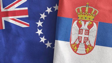 Sırbistan ve Cook Adaları, üç boyutlu tekstil kumaşına iki bayrak dikti