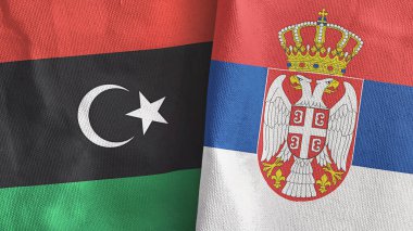 Sırbistan ve Libya 'da tekstil kumaşı 3 boyutlu olarak iki bayrak dikildi