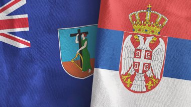 Sırbistan ve Montserrat 'ta tekstil kumaşı 3 boyutlu olarak iki bayrak dikildi