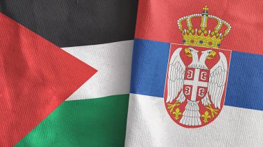 Sırbistan ve Filistin, üç boyutlu tekstil kumaşına iki bayrak dikti