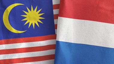 Hollanda ve Malezya iki bayraklı tekstil kumaşı 3D