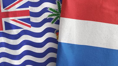 Hollanda ve İngiliz Kızılderili Toprakları İki bayrak Tekstil Kumaşı 3D