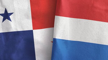Hollanda ve Panama iki bayraklı tekstil kumaşı 3D