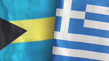 Yunanistan ve Bahamalar üç boyutlu tekstil kumaşına iki bayrak dikti