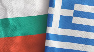 Yunanistan ve Bulgaristan 'da tekstil kumaşı 3D rendelemede iki bayrak