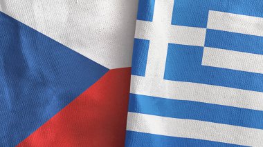 Yunanistan ve Çek Cumhuriyeti 'nde üç boyutlu tekstil kumaşına iki bayrak dikildi