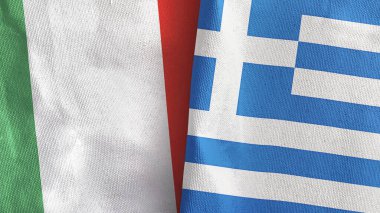 Yunanistan ve İtalya 'da tekstil kumaşı 3D rendelemede iki bayrak