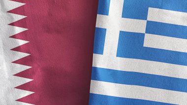 Yunanistan ve Katar 'da tekstil kumaşı 3 boyutlu olarak iki bayrak dikildi