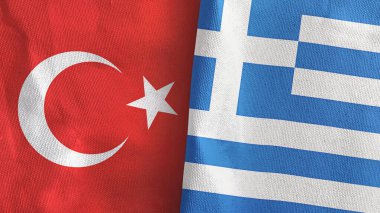 Yunanistan ve Türkiye 'de üç boyutlu tekstil kumaşına iki bayrak dikildi