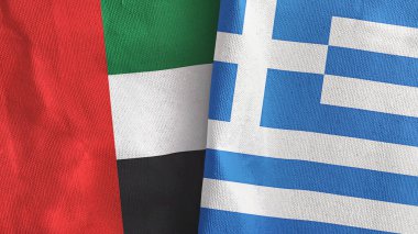 Yunanistan ve Birleşik Arap Emirlikleri, üç boyutlu tekstil kumaşında iki bayrak dikti