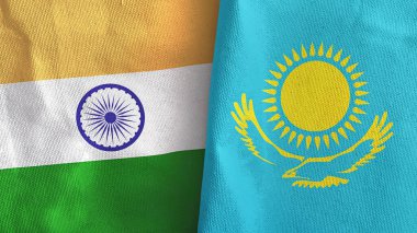 Kazakistan ve Hindistan 'da iki adet 3 boyutlu tekstil kumaşı.