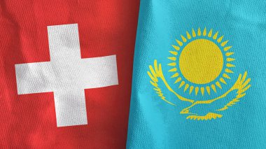 Kazakistan ve İsviçre 'de iki adet 3 boyutlu tekstil kumaşı.