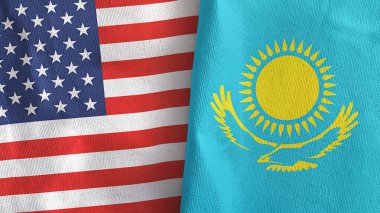 Kazakistan ve Amerika Birleşik Devletleri 3 boyutlu kumaş üretimi için iki bayraklı bayrak