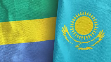 Kazakistan ve Gabon iki bayraklı tekstil kumaşı hazırlıyorlar.