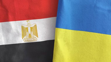 Ukrayna ve Mısır 'da iki bayraklı kumaş 3D görüntüleme