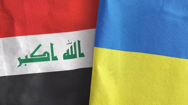 Ukrayna ve Irak 'ta iki bayraklı tekstil kumaşı 3D