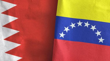 Venezuela ve Bahreyn iki bayrak tekstil kumaşı 3D