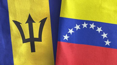 Venezuela ve Barbados iki bayrak tekstil kumaşı 3D
