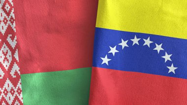 Venezuela ve Belarus iki bayraklı kumaş.