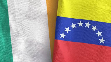 Venezuela ve İrlanda 'da iki bayraklı kumaş 3D